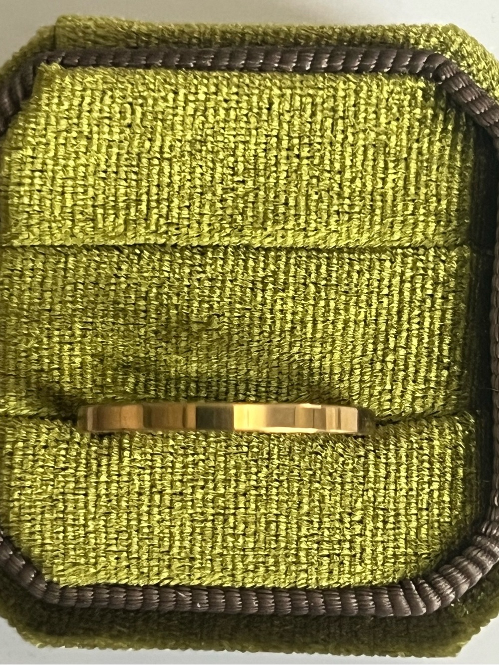 Classic/Sleek Unisex Titanium Steel Gold Polished Finish 2mm Band Size 9